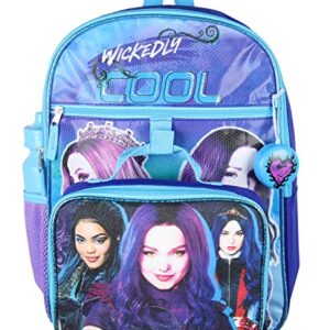 Disney Descendants Wickedly Cool 16" Backpack Lunch Tote Water Bottle Squishy Snack Tote 5 Pc Set