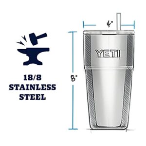 YETI Rambler 26 oz Straw Cup, Vacuum Insulated, Stainless Steel with Straw Lid, Nordic Purple