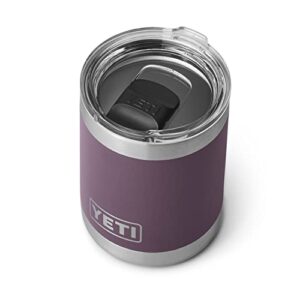 yeti rambler 10 oz lowball, vacuum insulated, stainless steel with magslider lid, nordic purple