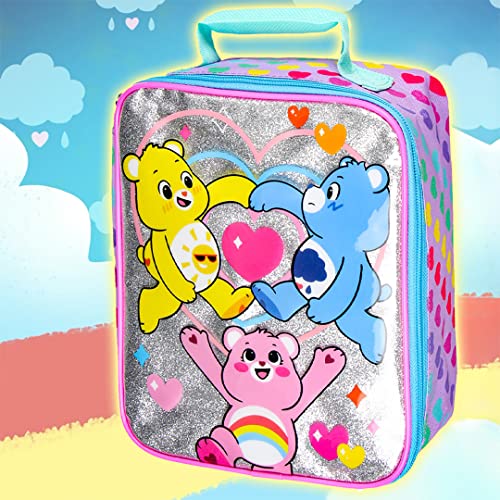 Carebears Lunch Tote Clear Design With Iridescent Underlay Lunch Bag Box