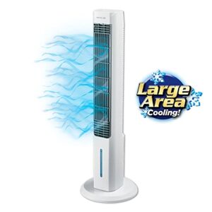 Arctic Air Tower 2.0 Evaporative Air Cooler - Large Area Room Cooling, 4 Speed Settings, Quiet Oscillation, Space-Saving, Perfect for Bedroom, Living Room, Office & More