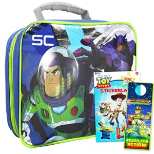 lightyear lunch bag set - buzz lightyear lunch box for boys bundle with stickers, more | toy story lunch box for boys