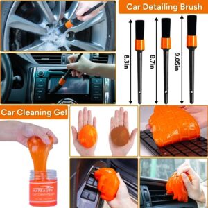 MateAuto 17Pcs Microfiber Car Washing Sponge & Car Wash Mitt Car Wash Kit, Mini Car Cleaning Kit Detailing Brush Set, Complete Interior Car Care Kit for Car Full Cleaning