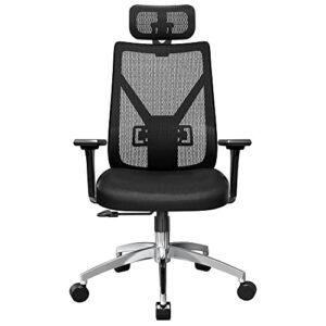 ergonomic office chair, high back desk chair, adjustable headrest with 3d armrest chair, lumbar support and tilt function with 120° rocking computer chair for home or office