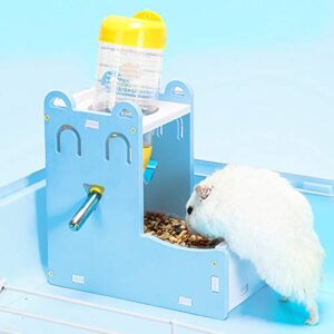 Hamster Feeder, Pet Food and Water Feeder for Hamsters, 2 in 1 Feeder and Water Dispenser for Rats Hamsters