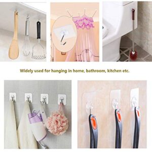 SLKING STORE Heavy Duty Self Adhesive Wall Hooks,Waterproof and Oil-Proof,Transparent Reusable Seamless Hooks Strong,Suitable for Kitchen Bathroom,6 Pack