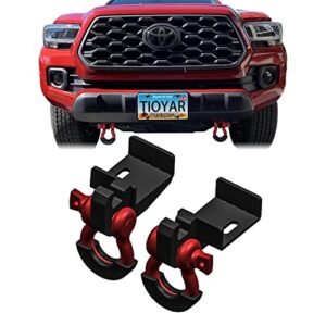 tioyar tacoma front tow hook mount bracket and d-ring compatible with 2009-2021 toyota tacoma d-ring shackle bracket, devil hook bracket replacement