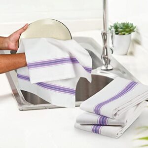 THE BEER VALLEY Classic Kitchen Dish Towels Set of 4-100% Cotton Soft & Absorbent Dish Cloths for Cleaning - Reusable Kitchen Hand Towels (22 x 28 Inches)