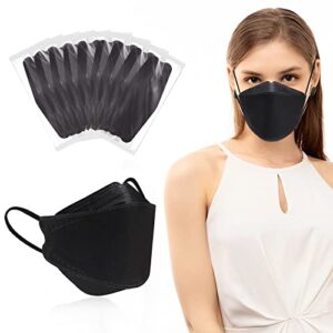 60 PCS KF94 Mask, 3D Fish Type Individually Wrapped KF94 Mask Black, 4 Layer Safety Breathable Comfortable KF94 Masks for Adults, Individually Package KF94 Face Masks Suitable for Daily Protection