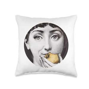 lina cavalieri fornasetti throw pillow, 16x16, multicolor