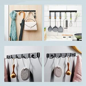 Spotcact Wall Mounted Coat Racks with Hooks Hanging Holder Towel Rack 10.83' x 1.50' Modern Black Hanging for Clothes Entryway Bathroom Bedroom (4 Hooks, Black)