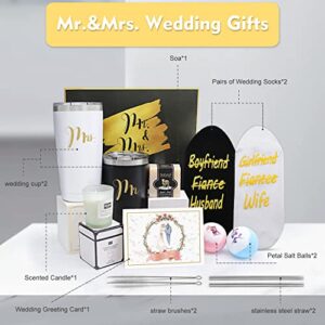 Wedding Gifts,Mr And Mrs Tumbler Set Engagement Gifts,Gifts For Bride And Groom,Bride To Be Gifts,Wine Glass Engaged Gifts Honeymoon Essentials