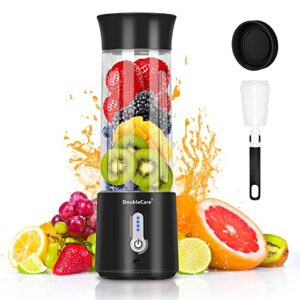 portable blender for shakes and smoothies,500ml electric juicer, 4000mah smoothie blender with bpa-free material, usb rechargeable fresh juice blender for travel, gym, outdoors, and home, black