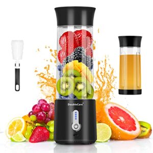 Portable Blender for Shakes and Smoothies,500ml Electric Juicer, 4000mAh Smoothie Blender with BPA-Free Material, USB Rechargeable Fresh Juice Blender for Travel, Gym, Outdoors, and Home, Black