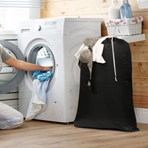 Nylon Laundry Bag,Laundry Bags,Extra Large Laundry bag, Draw strings Laundry bag,Home dry Cleaning Storage Bag,Hotels Laundry Bag,30x40 Laundry Bag- Black Set of 2
