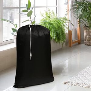 Nylon Laundry Bag,Laundry Bags,Extra Large Laundry bag, Draw strings Laundry bag,Home dry Cleaning Storage Bag,Hotels Laundry Bag,30x40 Laundry Bag- Black Set of 2