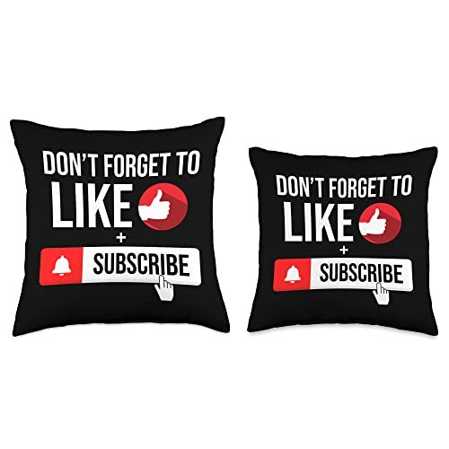 CharlIan Minds - Like Subscribe Content Vlogger Social Media Influencer Like Subscribe Video Content Vlogger Throw Pillow, 16x16, Multicolor