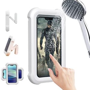cymtkbr shower phone holder waterproof 480° rotating wall phone holder mount with hd touch screen guardian phone up to 7inch for iphone 13 12 pro 11 xr max samsung galaxy s21