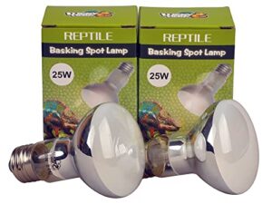 lucky herp reptile basking spot lamp,daylight heat bulb,2-pack (25w)