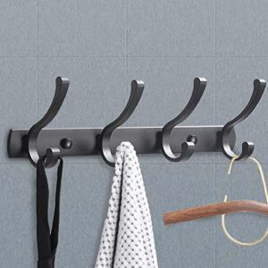 Coat Hook Rack Mount Hanger Hat Robe Holder Clothes Organizer, 4 Hook