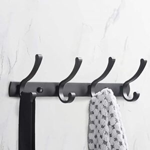 Coat Hook Rack Mount Hanger Hat Robe Holder Clothes Organizer, 4 Hook