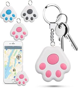 beauty hao mini dog gps tracking device, no monthly fee app locator, 2022 upgraded portable bluetooth intelligent anti-lost device for luggages/ kid/ pet bluetooth alarms (1pack, pink)