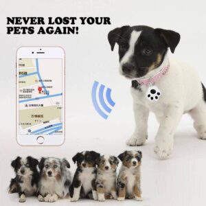 Beauty HAO Mini Dog GPS Tracking Device, No Monthly Fee App Locator, 2022 Upgraded Portable Bluetooth Intelligent Anti-Lost Device for Luggages/ Kid/ Pet Bluetooth Alarms (1Pack, Pink)