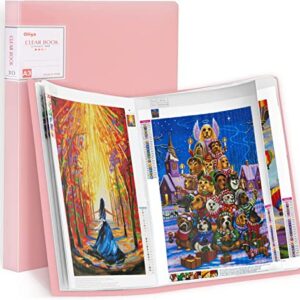 A3 Diamond Painting Storage Book, 60 Views Art Portfolio Presentations Folder with 30 Pages Protectors, 17.3x12.8in