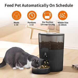 PAPIFEED Automatic Cat Food Dispenser with APP: WiFi Automatic Cat Feeders with Alexa for Pet Dry Food,Timed Auto Feeder 1-10 Meals Per Day with Anti-bite Power Cord,Stainless Steel Bowl for Cat, Dog