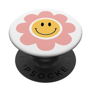 yellow smile face cute daisy groovy 70s popsockets standard popgrip