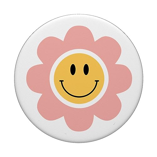 Yellow Smile Face Cute Daisy Groovy 70s PopSockets Standard PopGrip