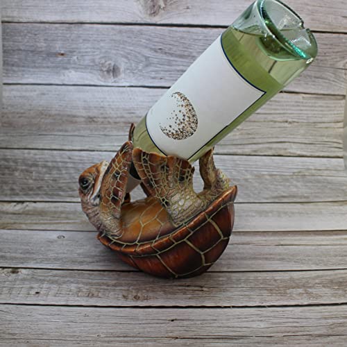 Sea Turtle Bottle Holder Turtle Figurine Natural Color Turtle Wine Bottle Holder