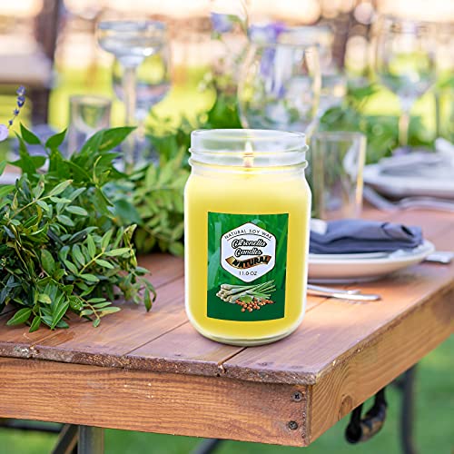 soyyla Citronella Candles Outdoor and Indoor, 11 oz Mason Jar Candles Scented Candles Gift Set for Patio Garden Yard- 2 Pack, 2.8 IN × 4.8 IN