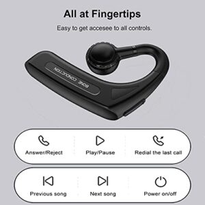 Open Ear Headphones Wireless Bluetooth Single Bone Conduction Wireless Earbuds with Earhooks Bone Conduction Headphones Bluetooth Head Set Earphones IPX5 Waterproof Long Battery Life Earpiece Black