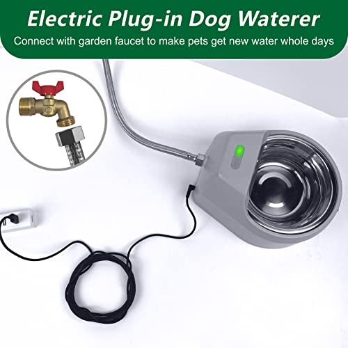 AUKL Dog Water Bowl Dispenser Auto Filling Dog Faucet Waterer Connects to Garden Hose