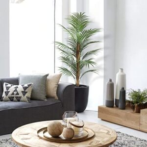 Chantoo Artificial Areca Palm Tree 5FT Fake Tropical Palm Plant with Realistic Artificial Leaves in Pot Faux Plant for Indoor Outdoor Home Patio Office Modern Decor 2Pack