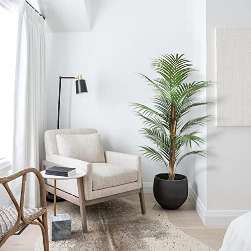 Chantoo Artificial Areca Palm Tree 5FT Fake Tropical Palm Plant with Realistic Artificial Leaves in Pot Faux Plant for Indoor Outdoor Home Patio Office Modern Decor 2Pack