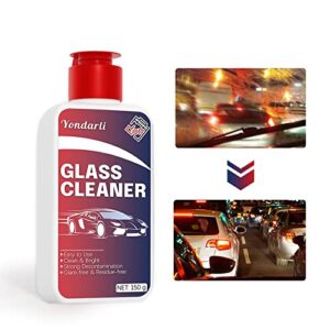 car glass cleaner with sponge, car glass oil film cleaner, water spot remover, glass cleaner for auto and home eliminates coatings, bird droppings, and more to polish and restore glass to clear (150g)