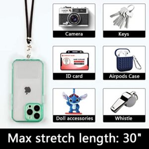 Transparent Patch Phone Neck Strap Compatible with Most Smart phones, for iPhone Lanyard Adjustable Mobile Phone Strap Black