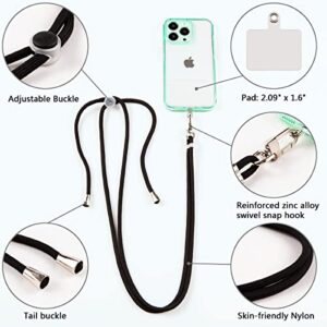 Transparent Patch Phone Neck Strap Compatible with Most Smart phones, for iPhone Lanyard Adjustable Mobile Phone Strap Black