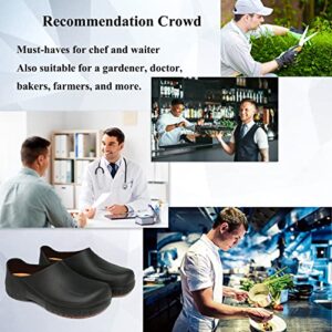 Slip Resistant Chef Shoes Men, Men's Professional Non Slip Waterproof Nurse Shoe for Kitchen Restaurant Hospital, Zapatos para Trabajar En Restaurante De Hombre Black