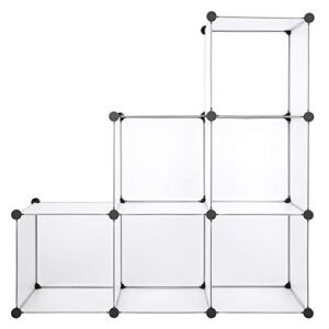 6 Storage Cube 13.8" x 13.8" Cube Organizer DIY Plastic Cube Storage Shelves Cabinet Cubby Shelving Bookshelf Clothes Dresser Closet Storage Playroom Cube Toy Organizer Cabinet (6-Cube, White)