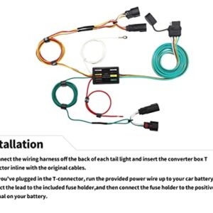 Oyviny Custom 4 Way Flat Trailer Wiring Harness 56120 for Ford Edge 2011-2014, Edge Trailer Hitch Wiring