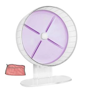 petstay hamster wheel silent hamster exercise wheel with adjustable stand and towel,10.2 inch quiet spinner hamster running wheels hamster cage accessories for small animals gerbils mice (purple)