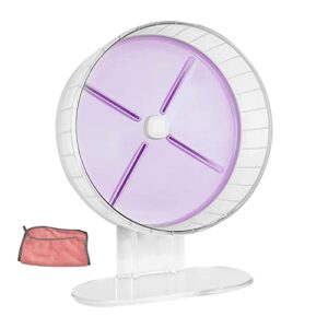 PETSTAY Hamster Wheel Silent Hamster Exercise Wheel with Adjustable Stand and Towel,10.2 inch Quiet Spinner Hamster Running Wheels Hamster Cage Accessories for Small Animals Gerbils Mice (Purple)