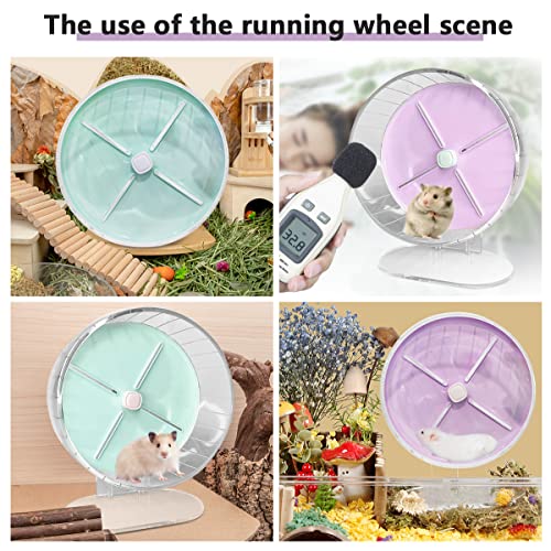 PETSTAY Hamster Wheel Silent Hamster Exercise Wheel with Adjustable Stand and Towel,10.2 inch Quiet Spinner Hamster Running Wheels Hamster Cage Accessories for Small Animals Gerbils Mice (Purple)