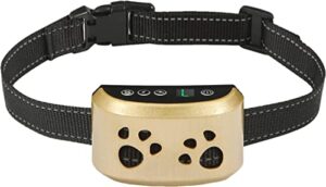dog anti barking collar with 7 adjustable levels, harmless shock, beep vibration, smart correction and led indicator-reachargeable no bark collar for small medium large dogs,waterproof
