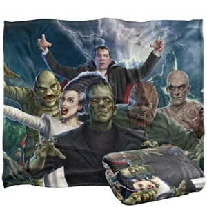 universal monsters blanket, 50"x60", monsters group silky touch super soft throw blanket