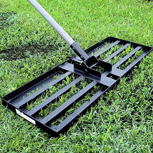 Walensee Lawn Leveling Rake, 7FT 30"x10" Levelawn Tool, Heavy Duty Effort Saving Lawn Level Tool, Steel Handle Lawn Leveler for Yard Garden Golf Course, Ease Level Soil Sand Dirt Surfaces