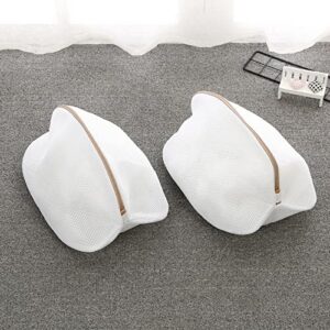 tfcfl mesh wash laundry bags for delicates/facemasks with premium zipper, lingerie bra washing bag 2/6pcs (2pcs)